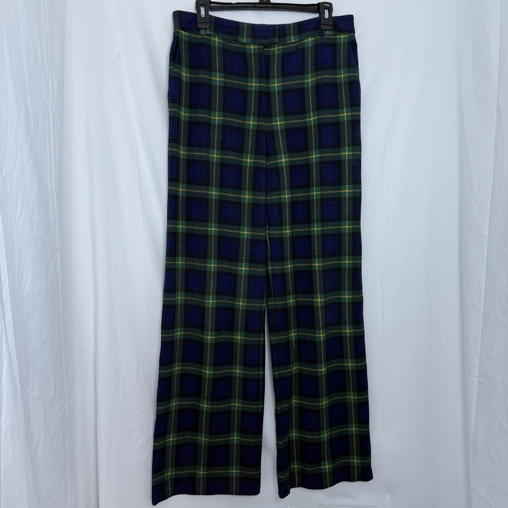 J. McLaughlin Brock Pants Regimental Plaid SZ 10 Classic Holiday Preppy Timeless